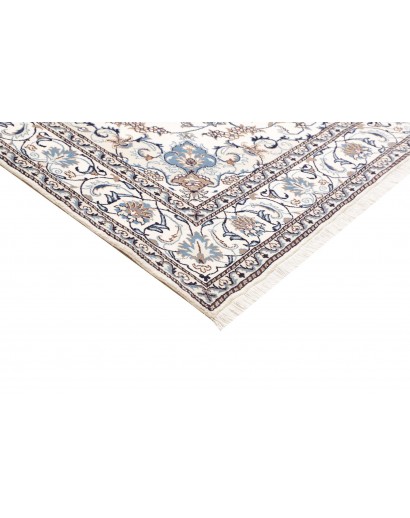 Tappeto Nain Kashmar Persia bianco grigio 200x292