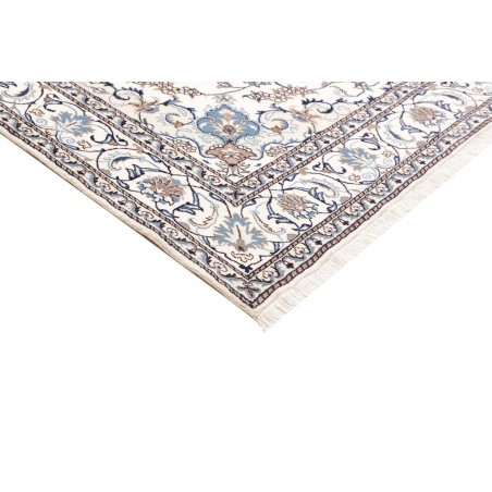 Tappeto Nain Kashmar Persia bianco grigio 200x292