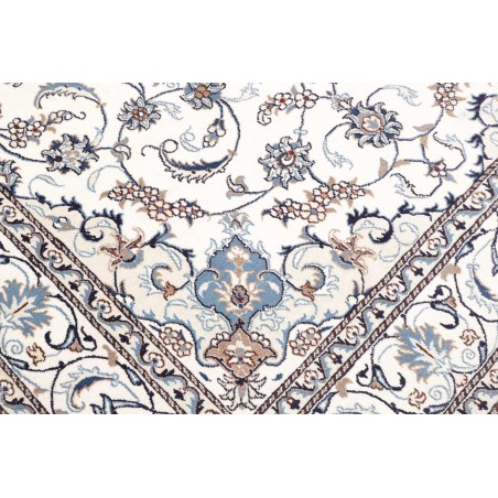 Tappeto Nain Kashmar Persia bianco grigio 200x292