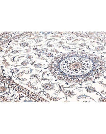 Tappeto Nain Kashmar Persia bianco grigio 200x292
