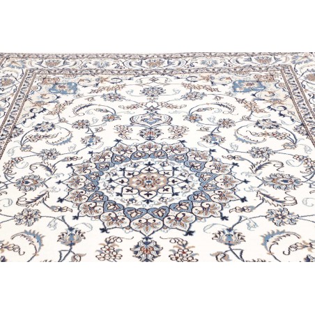 Tappeto Nain Kashmar Persia bianco grigio 200x292