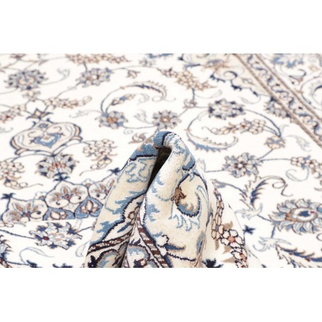 Tappeto Nain Kashmar Persia bianco grigio 200x292