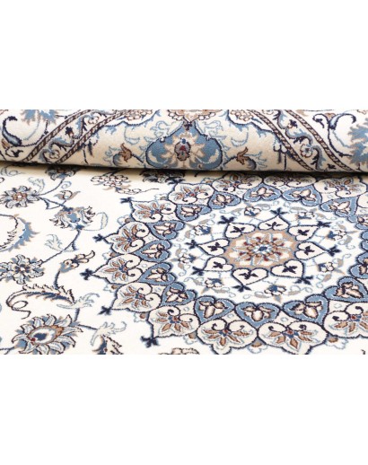 Tappeto Nain Kashmar Persia bianco grigio 200x292