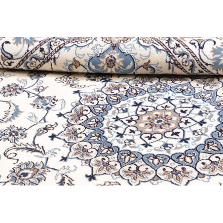 Tappeto Nain Kashmar Persia bianco grigio 200x292