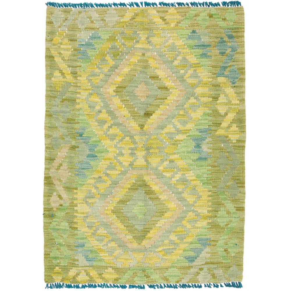 Tappeto Kilim Afghanistan marrone verde 66x89