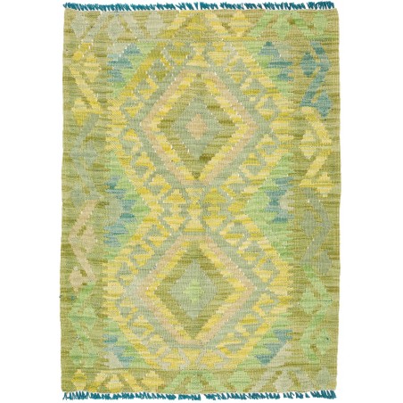 Tappeto Kilim Afghanistan marrone verde 66x89