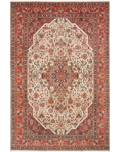 Tappeto Tabriz Persia rosso giallo 200x300