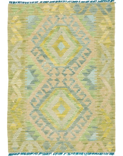 Tappeto Kilim Afghanistan marrone verde 66x92