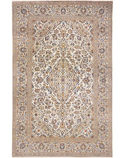 Tappeto Kashan Persia bianco grigio 192x305