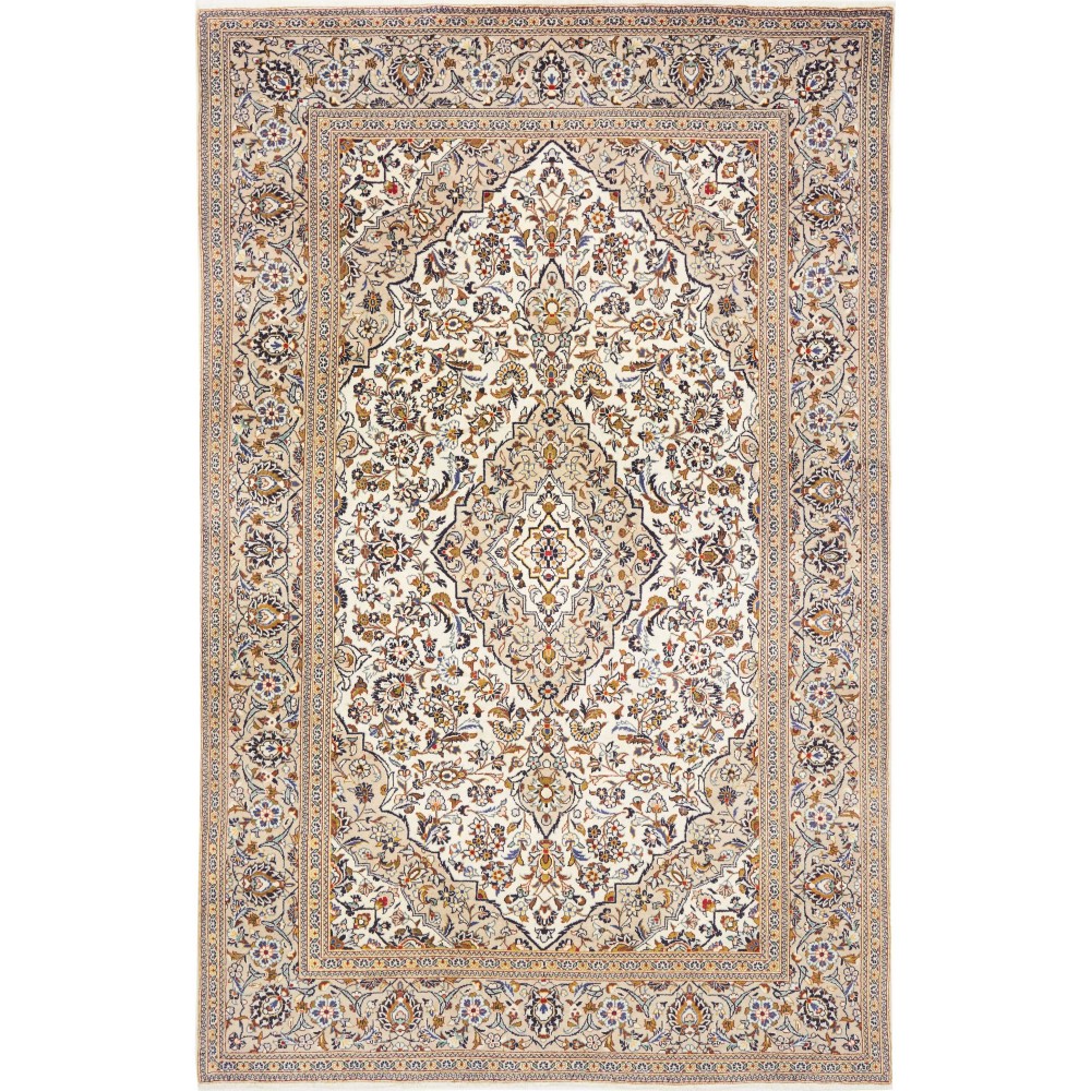 Tappeto Kashan Persia bianco grigio 192x305