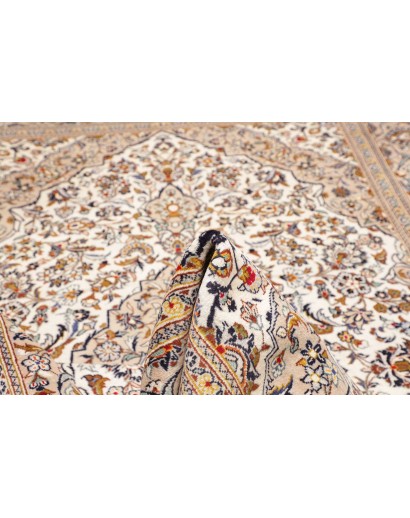 Tappeto Kashan Persia bianco grigio 192x305