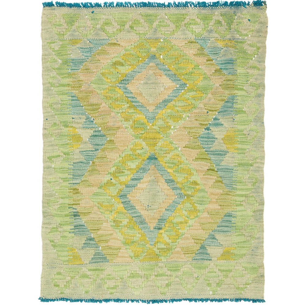 Tappeto Kilim Afghanistan marrone verde 67x87