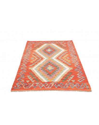 Tappeto Kilim Afghanistan arancione bianco 105x151