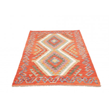Tappeto Kilim Afghanistan arancione bianco 105x151