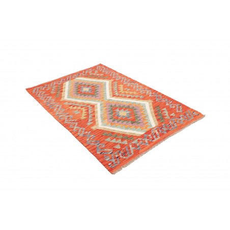 Tappeto Kilim Afghanistan arancione bianco 105x151