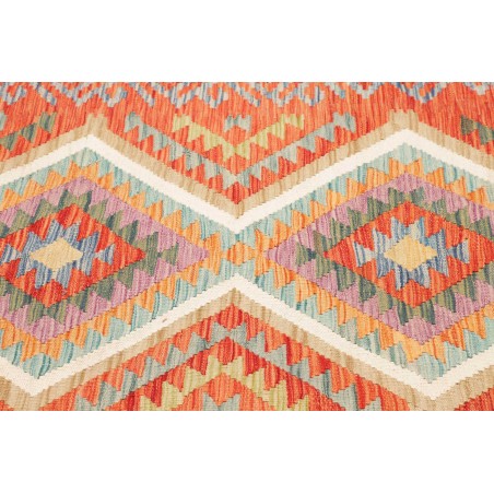 Tappeto Kilim Afghanistan arancione bianco 105x151