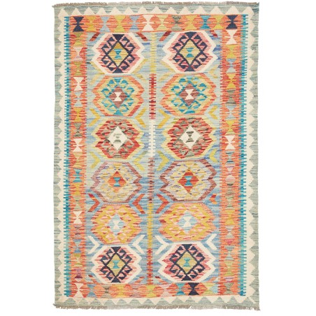 Tappeto Kilim Afghanistan marrone azzurro 104x155