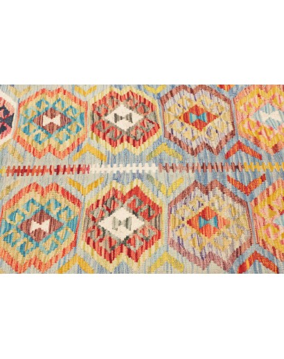 Tappeto Kilim Afghanistan marrone azzurro 104x155