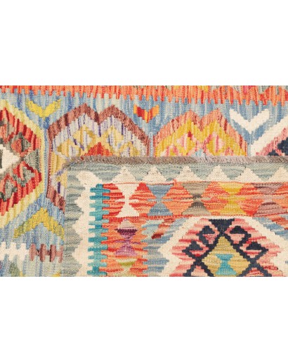 Tappeto Kilim Afghanistan marrone azzurro 104x155