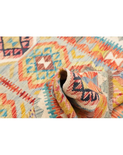 Tappeto Kilim Afghanistan marrone azzurro 104x155