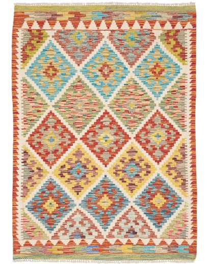 Tappeto Kilim Afghanistan marrone 102x139