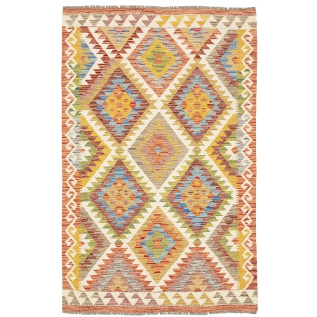 Tappeto Kilim Afghanistan marrone bianco 99x155