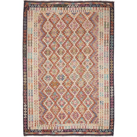 Tappeto Kilim Afghanistan marrone grigio 198x294