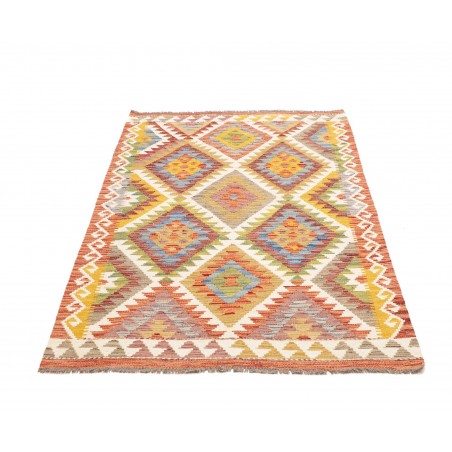 Tappeto Kilim Afghanistan marrone bianco 99x155