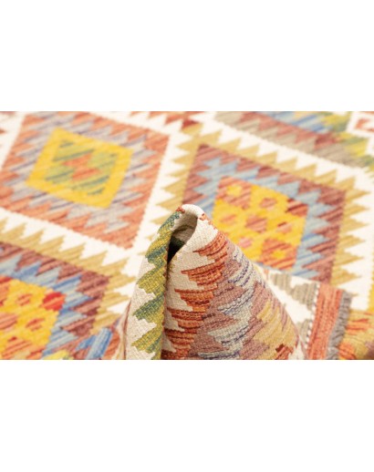 Tappeto Kilim Afghanistan marrone bianco 99x155