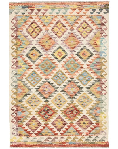 Tappeto Kilim Afghanistan marrone giallo 103x151