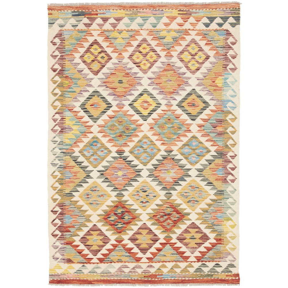 Tappeto Kilim Afghanistan marrone giallo 103x151