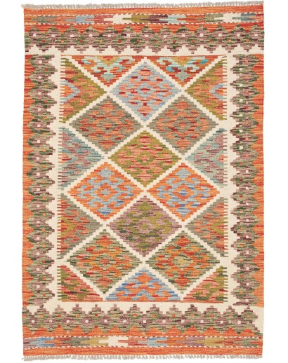 Tappeto Kilim Afghanistan marrone 104x148