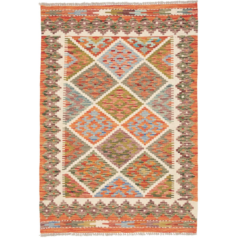 Tappeto Kilim Afghanistan marrone 104x148