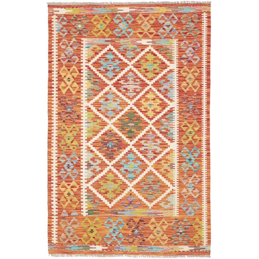 Tappeto Kilim Afghanistan arancione marrone 101x154