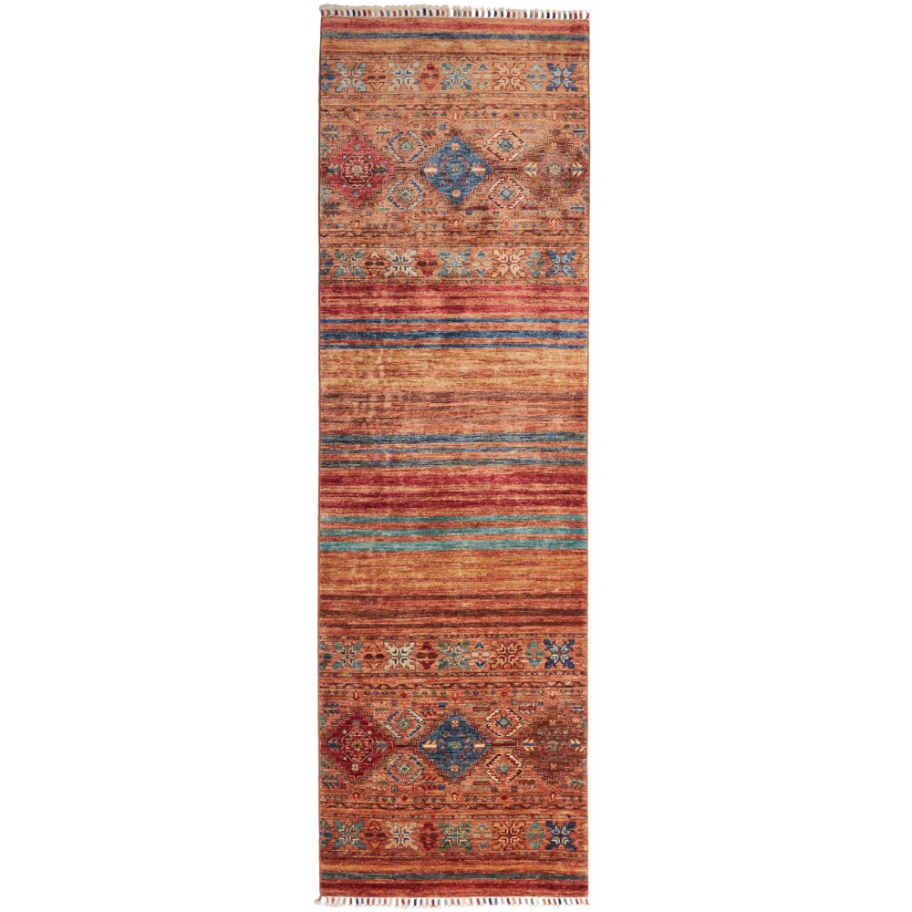 Tappeto Rubin Pakistan rosso grigio 78x256 Tappeto Rubin Pakistan rosso grigio 78x256