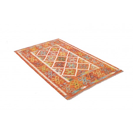 Tappeto Kilim Afghanistan arancione marrone 101x154