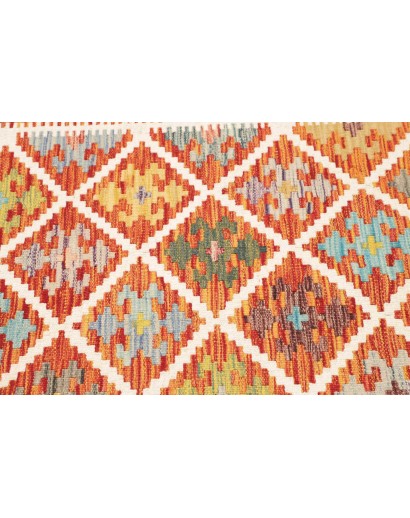 Tappeto Kilim Afghanistan arancione marrone 101x154