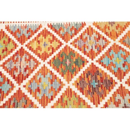 Tappeto Kilim Afghanistan arancione marrone 101x154