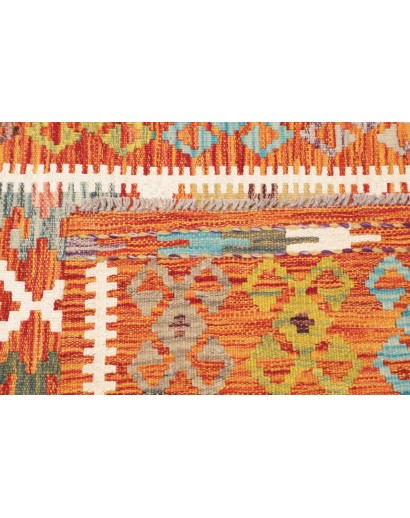 Tappeto Kilim Afghanistan arancione marrone 101x154