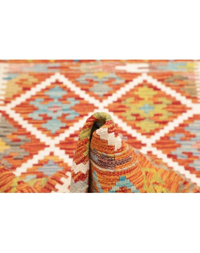 Tappeto Kilim Afghanistan arancione marrone 101x154