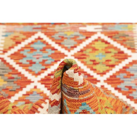 Tappeto Kilim Afghanistan arancione marrone 101x154