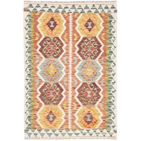 Tappeto Kilim Afghanistan giallo marrone 98x143