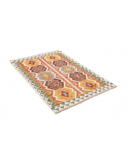 Tappeto Kilim Afghanistan giallo marrone 98x143