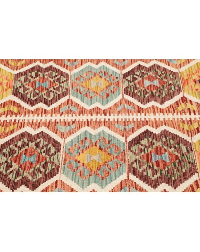 Tappeto Kilim Afghanistan giallo marrone 98x143