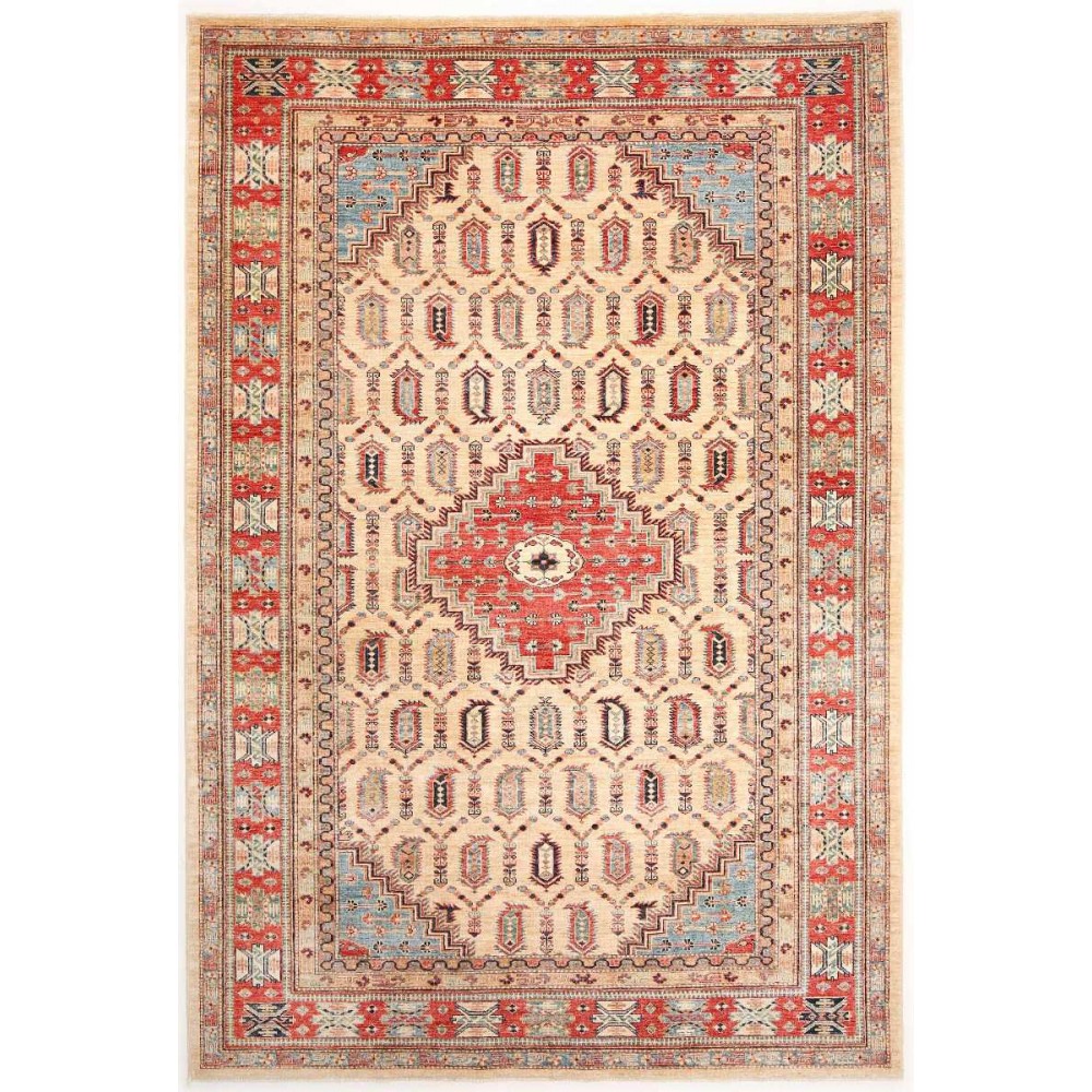 Tappeto Kazak Fine Pakistan marrone 206x299 Tappeto Kazak Fine Pakistan marrone 206x299