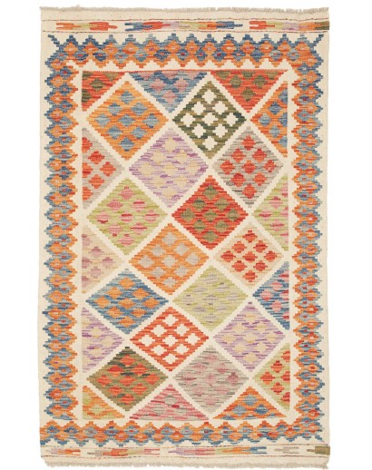 Tappeto Kilim Afghanistan beige marrone 102x157