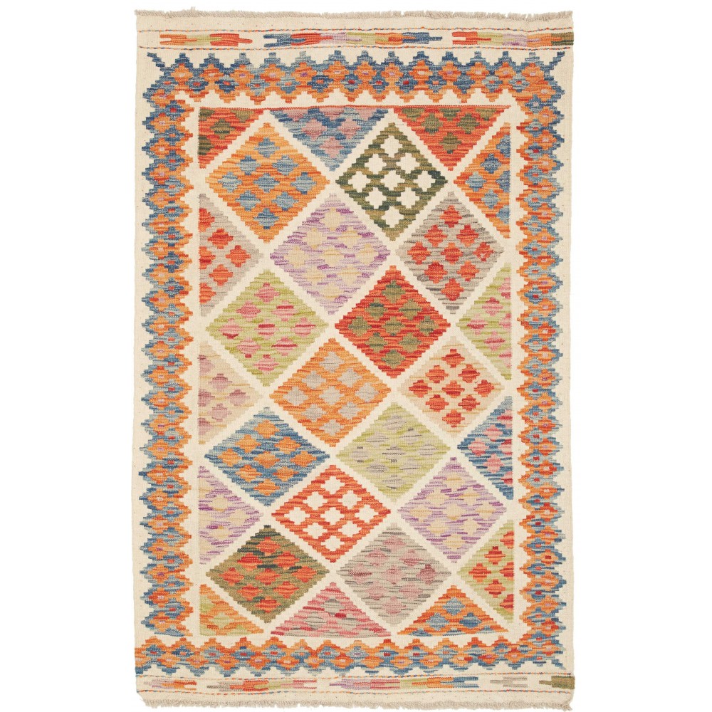 Tappeto Kilim Afghanistan beige marrone 102x157