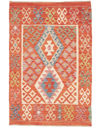 Tappeto Kilim Afghanistan arancione 101x148