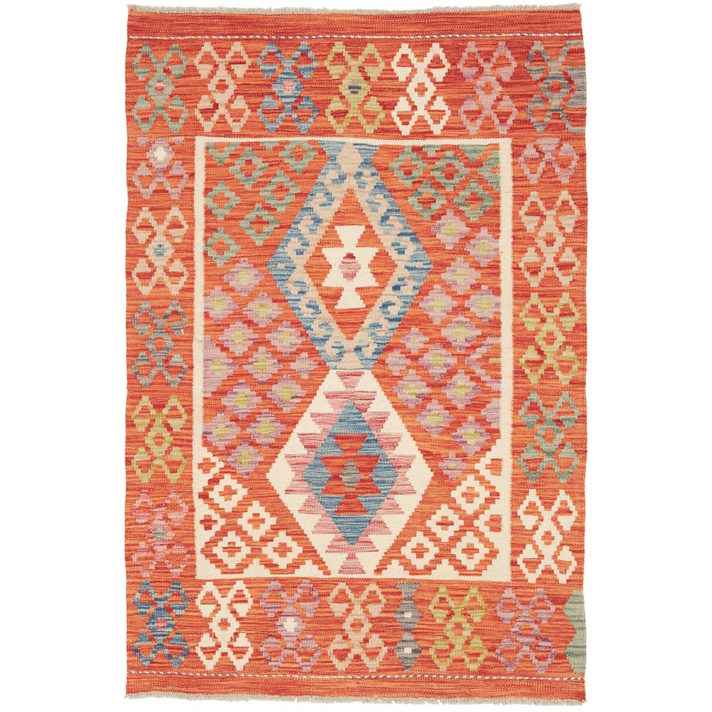 Tappeto Kilim Afghanistan arancione 101x148