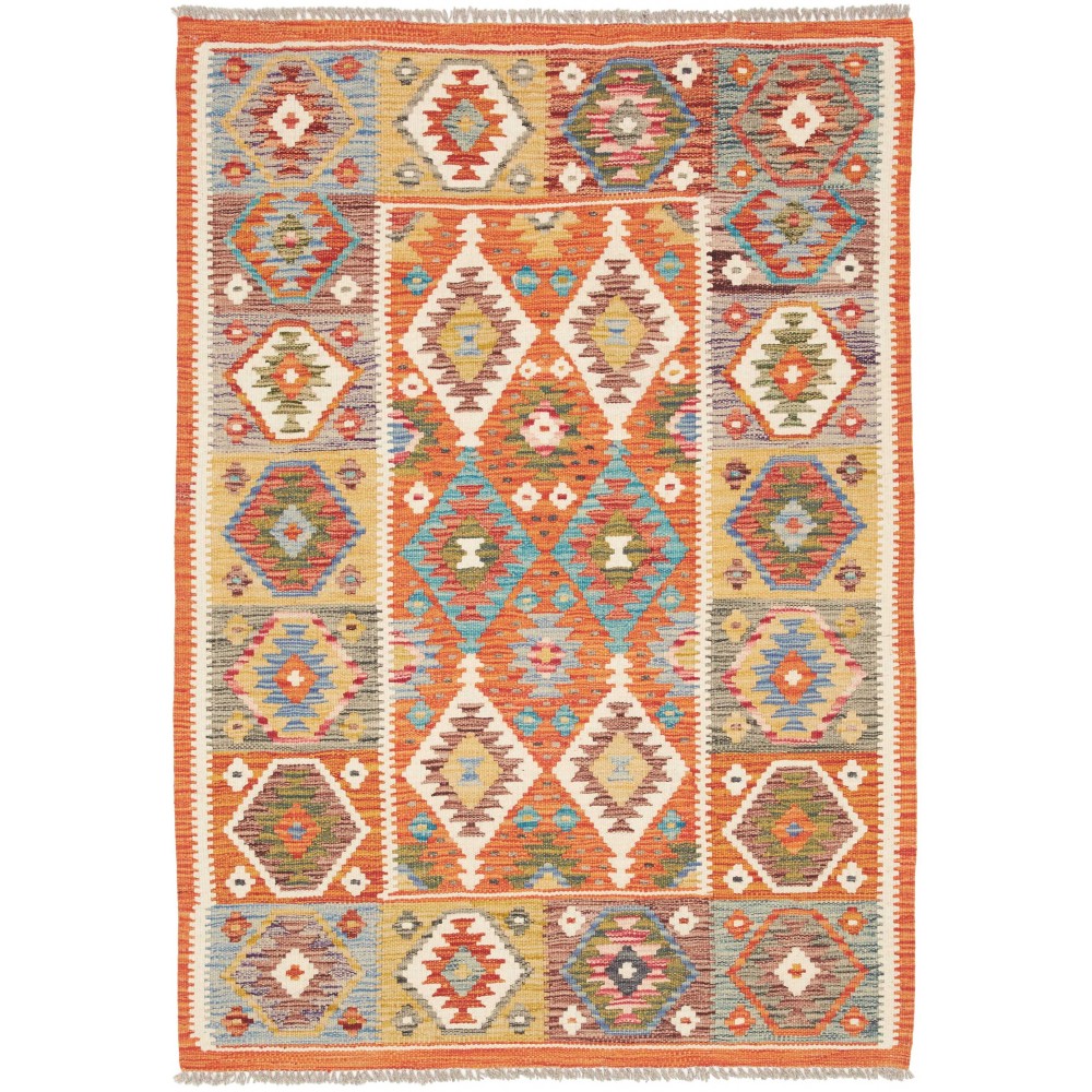 Tappeto Kilim Afghanistan marrone bianco 104x147